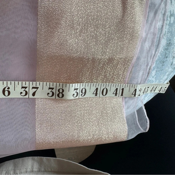 Show Me‎ Your Mumu Pink Gold  Stripe Organza Princess Dress Lace Up Flouncy O/S - Picture 13 of 14